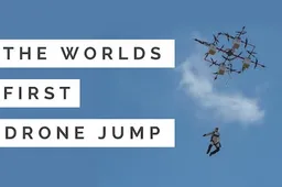 De beelden van de eerste drone-sprong geven je zelfs in je luie stoel nog hoogtevrees