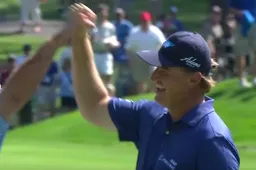 Golfprof Ernie Els slaat de eagle van het jaar