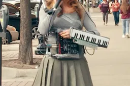 Muzikant Kawehi maakt zichzelf een lopende muziekmachine en speelt de straat plat