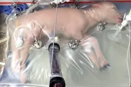 Dit lammetje is gemaakt in een kunstmatige baarmoeder