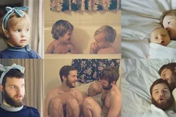 Vader en zoon maken een ongelooflijk awkward 'toen & nu' fotootje
