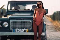 Zie hier de heerlijke samenwerking tussen Bryanna Teixeira en de klassieke Land Rover Defender