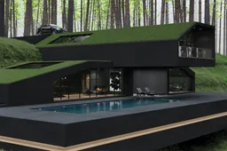 Deze zieke 'Black Villa' ligt verborgen in de bossen van New York