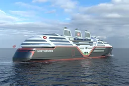 Dit volledig elektrische cruiseschip van Hurtigruten heeft zeilen van zonnepanelen