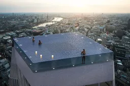 Dit is de hoogste infinity pool van London met een 360° uitzicht