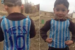 Afghaans jongetje ontmoet eindelijk grote held Messi