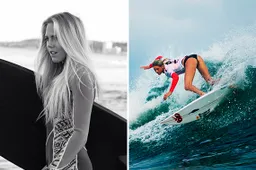 Surf godin Laura Enever geeft kleur aan deze grijze maandag
