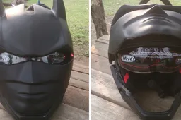 Met deze dikke motorhelm rijd je als een echte filmheld over straat