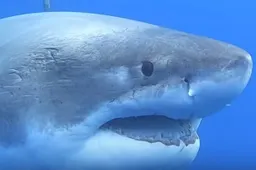 Duiker maakte kennis met de grootste witte haai ter wereld
