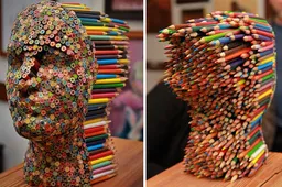 Awesome kunstwerk gemaakt van kleurpotloden