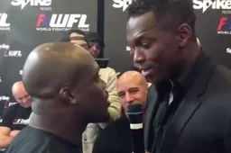 Remy Bonjasky en Melvin Manhoef krijgen fittie tijdens staredown