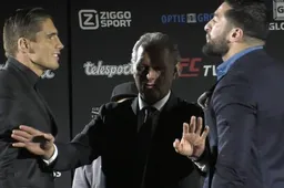 Jamal Ben Saddik spuugt Rico Verhoeven in zijn gezicht tijdens staredown