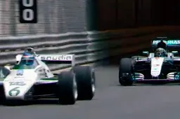 F1 wereldkampioenen Nico Rosberg en zijn vader Keke Rosberg reden samen een rondje op het circuit van Monaco
