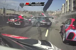 Voltallige WTCR veld aan gort na megacrash op stratencircuit in Portugal