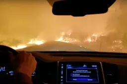 Inwoners van de stad Paradise maken roadtrip door de hel tijdens enorme bosbrand
