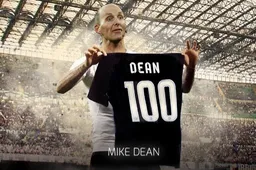 Scheidsrechter Mike Dean is de eerste die honderd rode kaarten uitdeelt in de Premier League