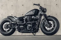 De Mighty Guerrilla is een gruwelijke custom Harley van Rough Crafts