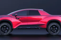 Turkse designer bedenkt concept voor lijpe pick-up truck van Tesla