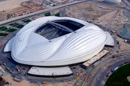 Het nieuwe stadion voor het WK van 2022 heeft een nogal opvallende vorm...