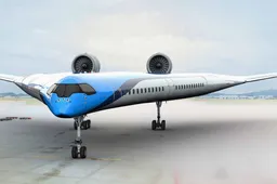 KLM en TU Delft werken samen aan bizar v-vormig ontwerp voor vliegtuig