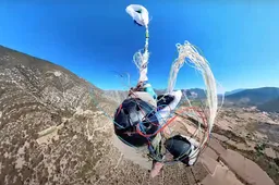 Paraglider ontsnapt ternauwernood aan een wisse dood  