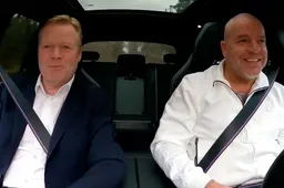 Bondscoach Ronald Koeman openhartig in de auto bij Andy van der Meijde