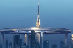 Skyline van Dubai wordt aangekleed met ruimtevaart-achtige accessoire