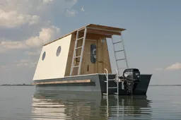 Dit compacte woonbootje is het ideale vakantiehuisje voor op het water