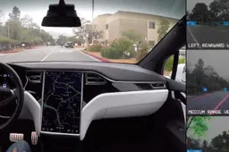 Kijk mee met de camera's van een zelfrijdende Tesla