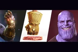 Stamp je vlees mals met de Thanos Infinity handschoen