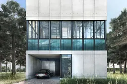 Architectonisch wondertje heeft een zwembad als eerste verdieping
