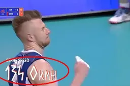 Italiaanse volleyballer Ivan Zaytsev slaat hardste opslag ooit