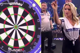 Bekende dames brengen dartsgala naar een hoger niveau met pijlen in de muur en verrassende scores