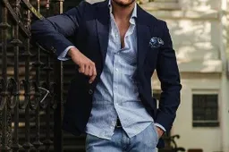 Zo rock je de blazer-met-jeans look zonder eruit te zien als je oom op een bruiloft