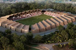 Japan onthult eerste volledig houten voetbalstadion