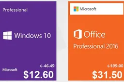 Microsoft Windows 10 Pro at Only $12.60 and Office2016 Pro Suite for $31.50