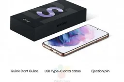 Samsung Galaxy S21 series packaging box appears online