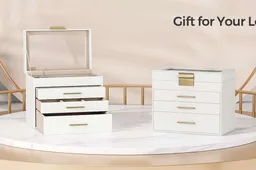 Surprise your wife with a discounted SONGMICS jewelry box with a glass lid