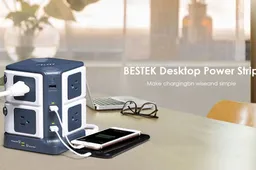BESTEK 8-outlet desktop power strip discounted with our coupon