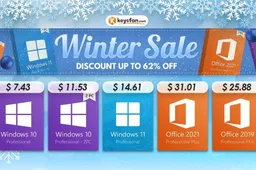 Get Windows and Office deals oin Winter Sale, prices start at $7.43