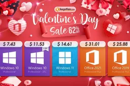 Keysfan Valentine's Day Sale : Windows OS from $7.43 and deals with 62% OFF