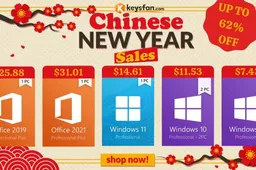 Chinese New Year Sale, Microsoft Windows as low as $7.43 on Keysfan