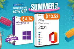 Godeal24 Summer Sale: Genuine Windows 10 Pro Key from $6.14! Discounts up to 62% off!