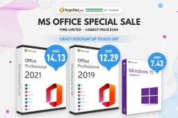 Office 2021 or Office 2019, which one do you prefer? MS Office is as low as $12.29! Get your MS Office at Keysfan!