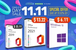 Godeal24 Double 11 Sale: Time to Grab Your Windows 10 and Office 2021, Genuine Windows OS from $6.11！