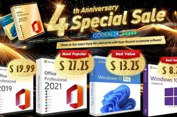 Godeal24 Anniversary Sale: Huge Discounts on Office 2021, Windows OS, and More. Up to 90% Off!