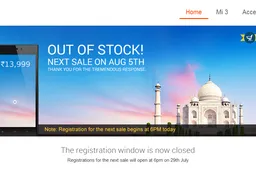 Xiaomi Mi3 listed as 'out of stock' within 2 minutes of going on sale via Flipkart