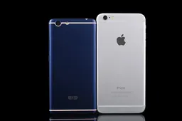 Elephone R9 vs. iPhone 6 Plus - screen-to-body ratio comparison