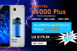 Oukitel K6000 Plus on sale for $173.99 and free $50 gift bag