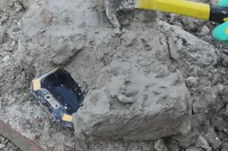 Blackview BV6000 buried in cement block survival video